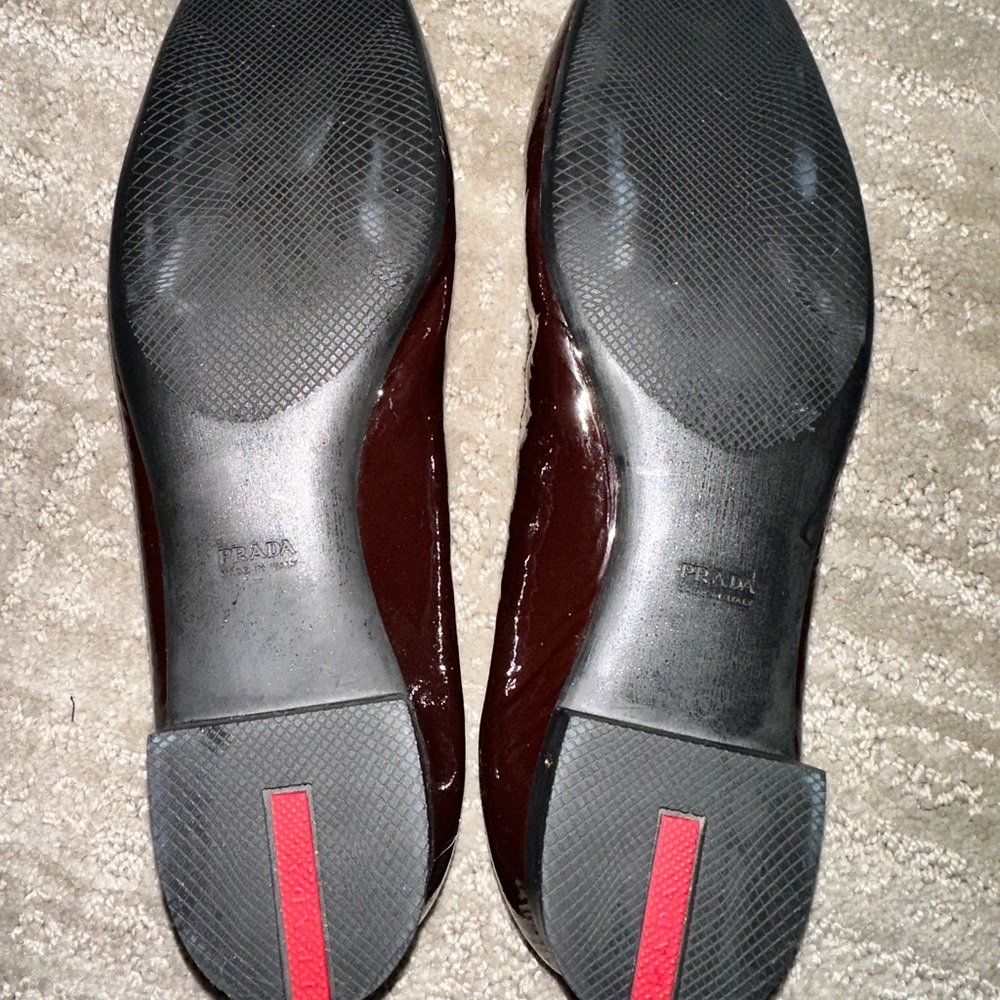 Prada Plum Colored Squared Toe Flat - image 4